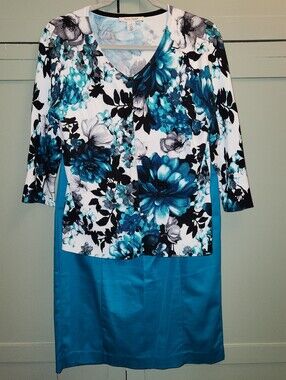 WHBM Sweater with Teal Skirt